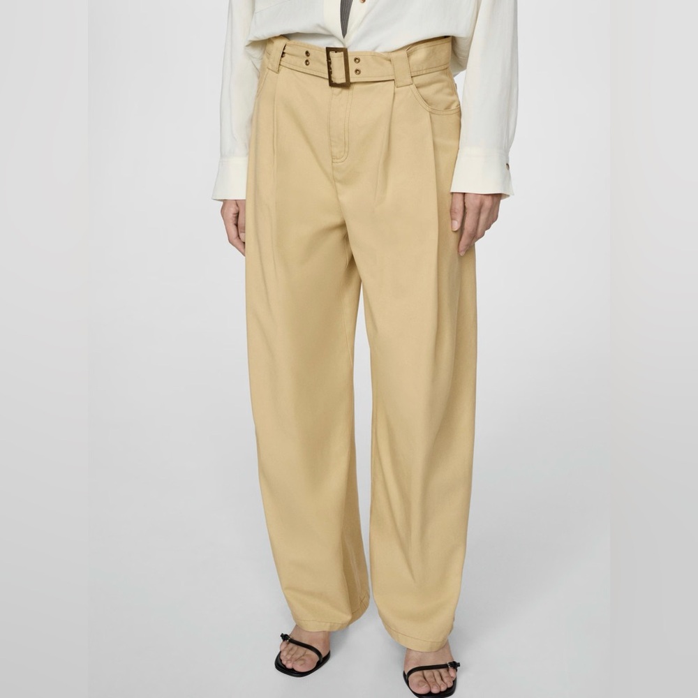 Mango LYOCELL PANTS WITH BELT